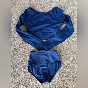 Balera Blue Long Sleeve Two-Piece Dance Set